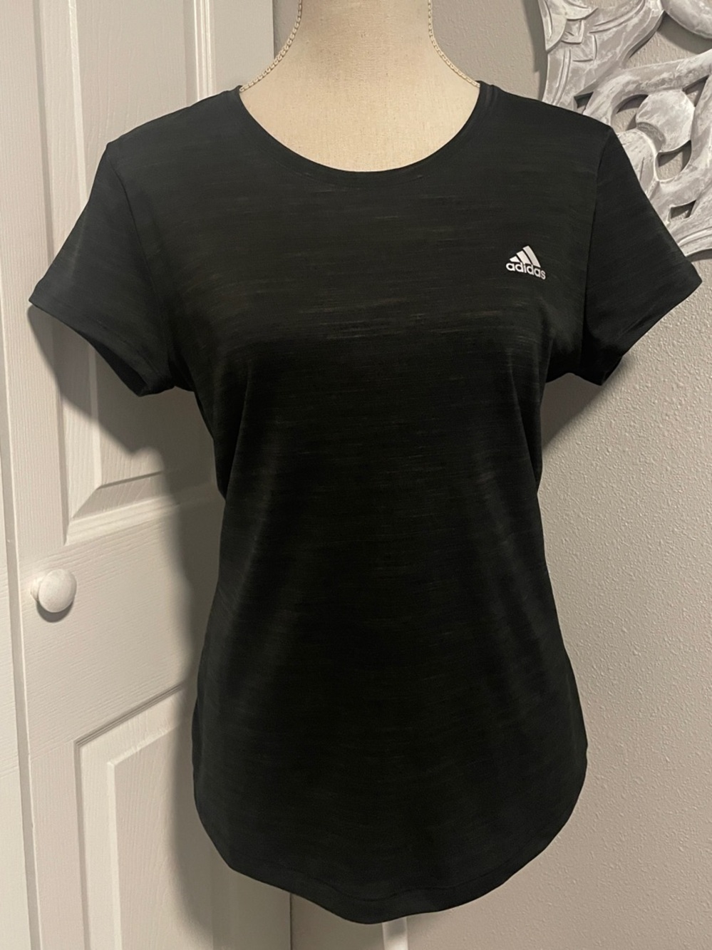 adidas Black Short Sleeve Crew neck Logo Tee
